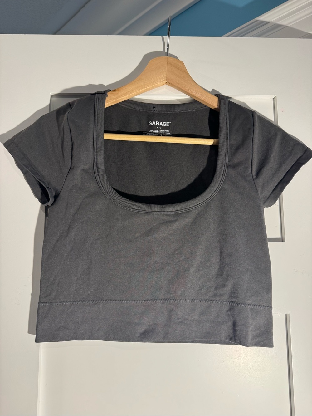 Garage Dark Gray Scoop Neck Crop Top